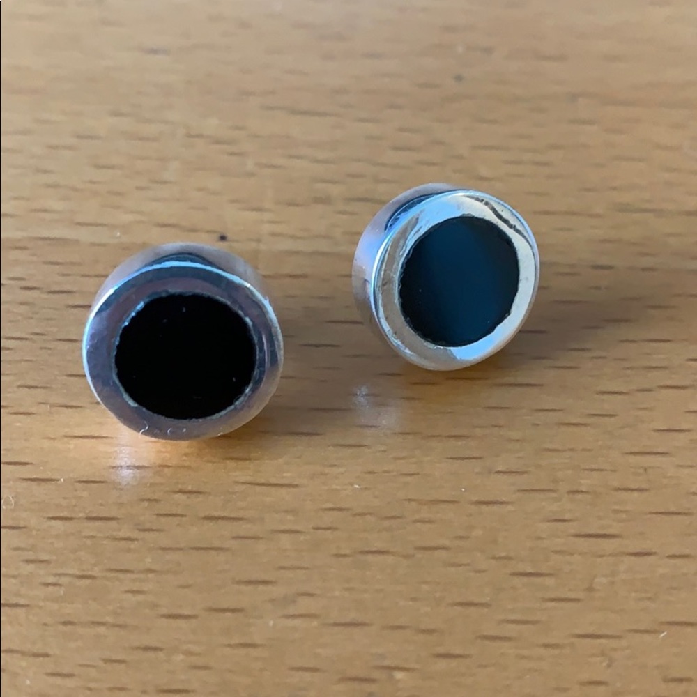 Silver and Onyx earrings